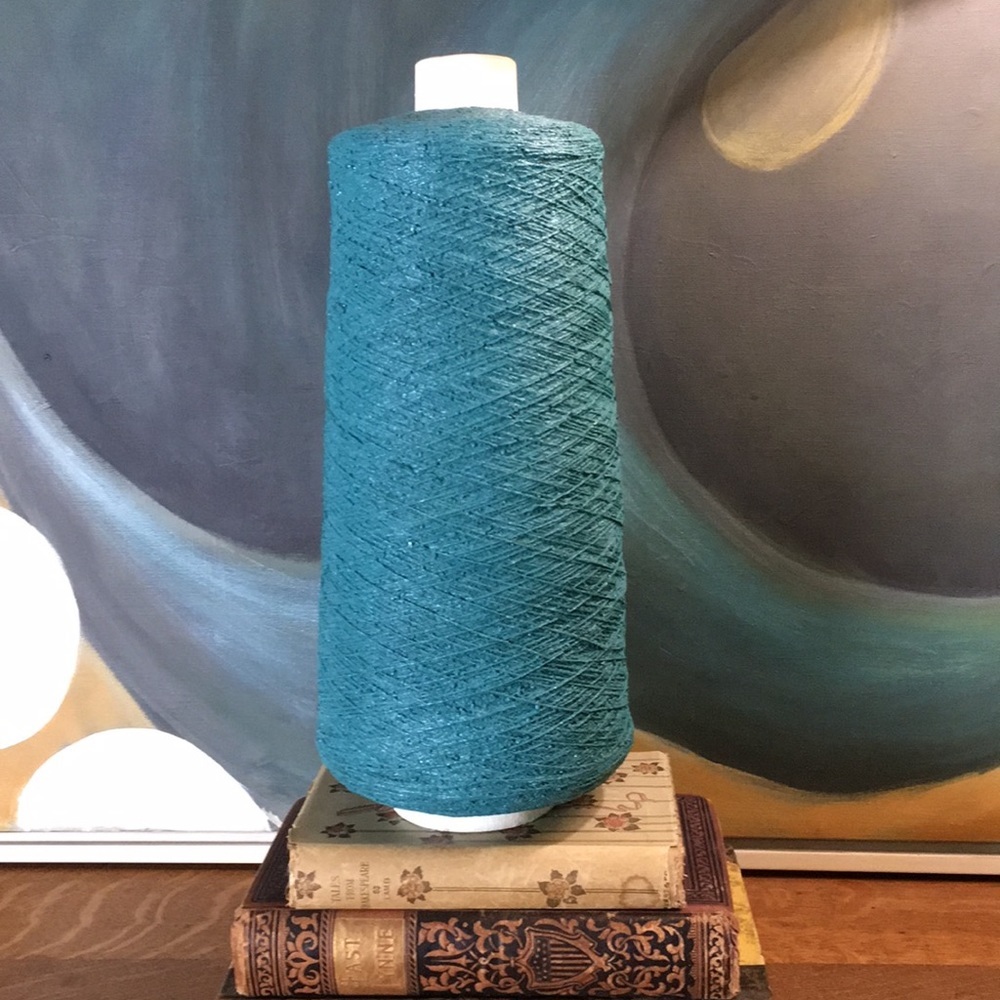 NWT Ceramic Yarn Cone Vase Teal